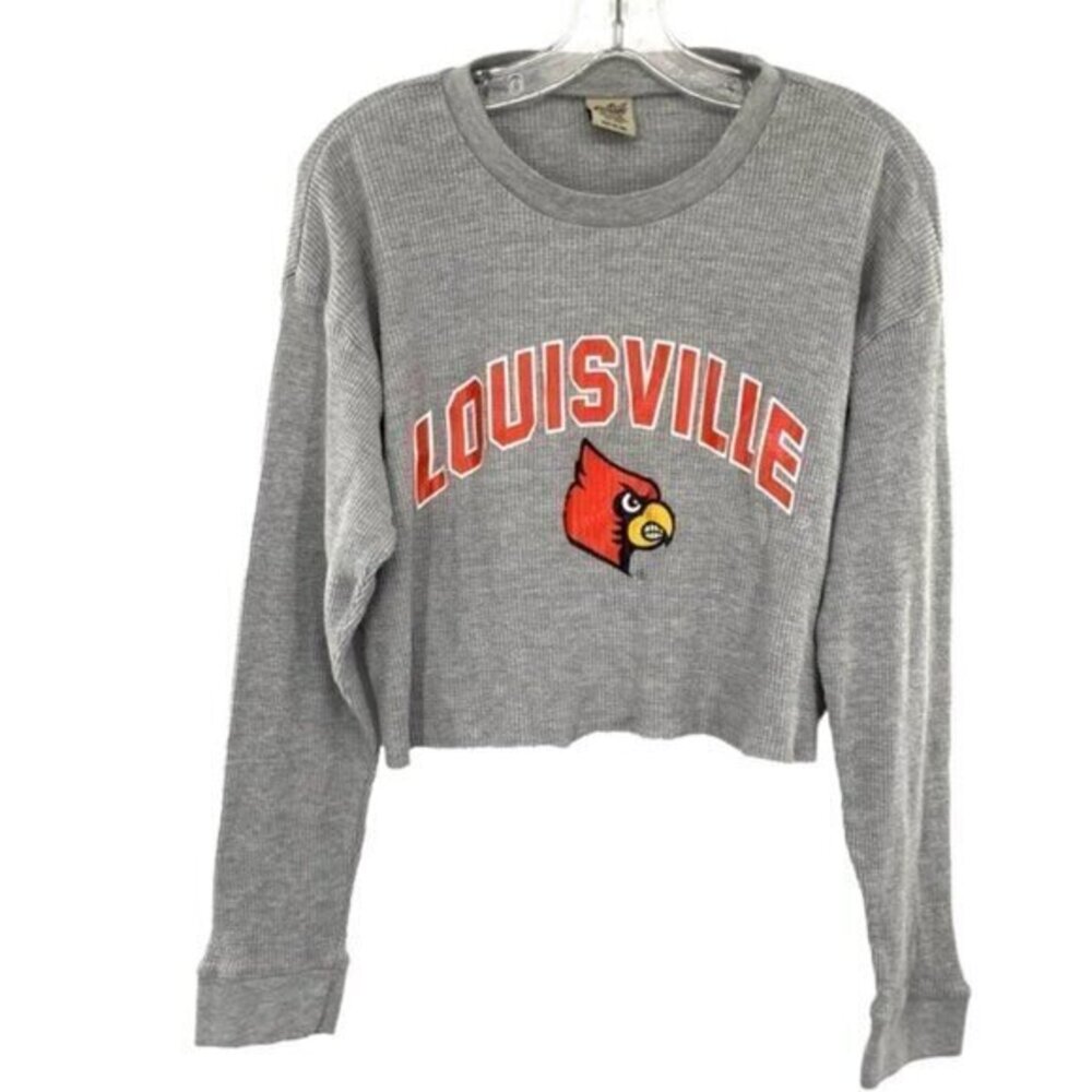 University of Louisville Cardinals Women’s Waffle Knit Thermal Crop Top